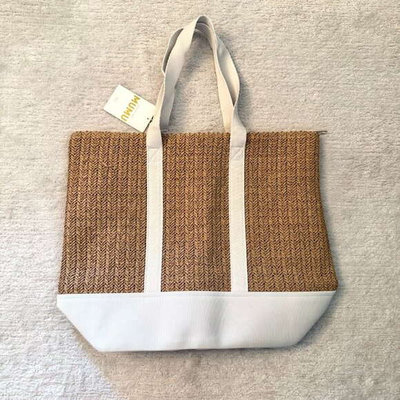 Show Me Your Mumu Sunseeker Large Straw Tote Bag NWT FabFitFun Collab Beach Bag - Picture 4 of 11
